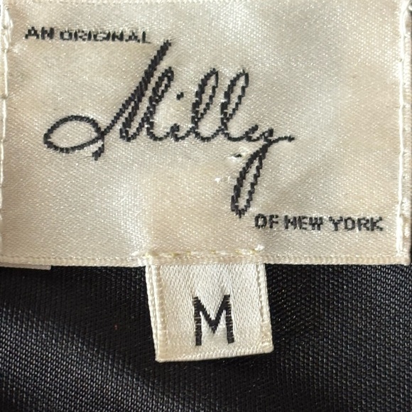 Milly NY Wool Silk Blend Sheath Dress Women’s Gray Bow Career Cocktail Party M - Picture 2 of 8